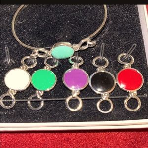 Bracelet interchangeable stones from Qvc . Sterling silver semi precious stones.